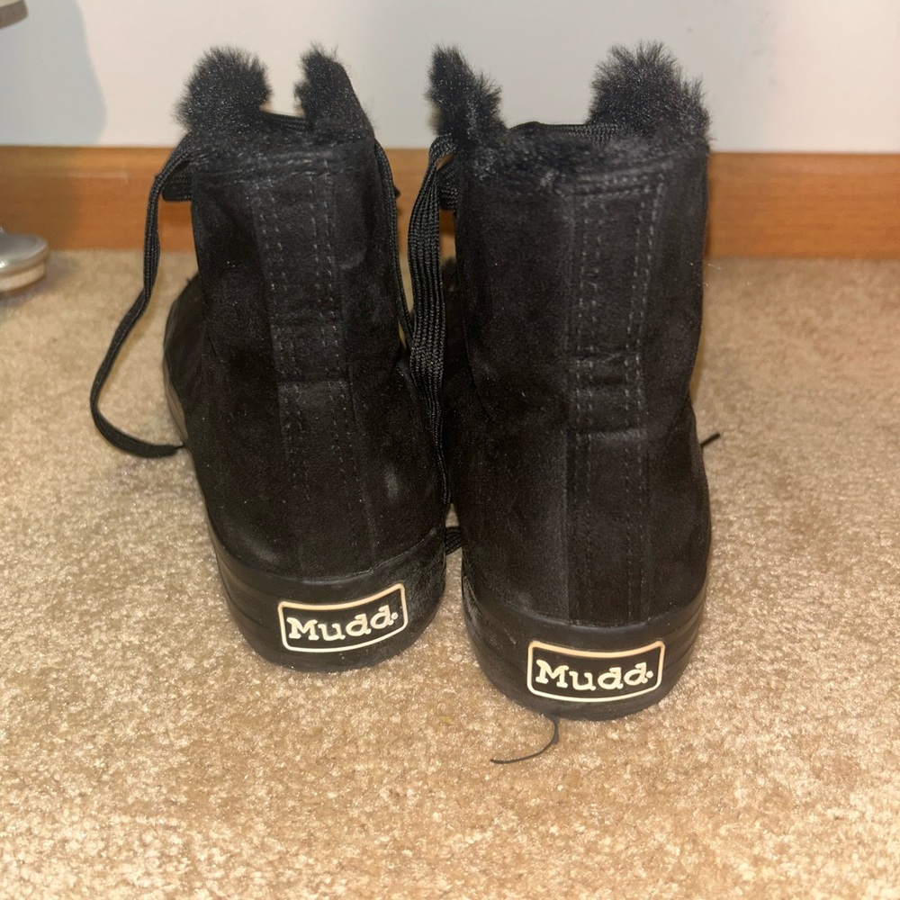 Mudd Black Faux-Fur High-Top Sneakers